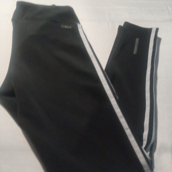Adidas Black Leggings with White Accents - Picture 1 of 6